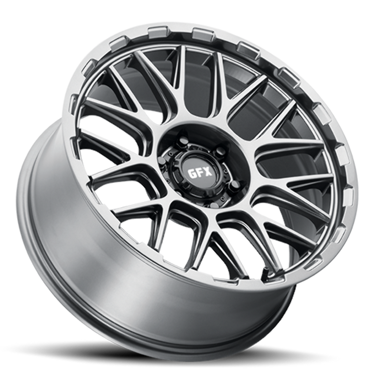 17" Voxx G-FX TM7 Matte Gunmetal 17x9 Wheel 6x5.5 Rim 12mm For Chevy GMC Ram