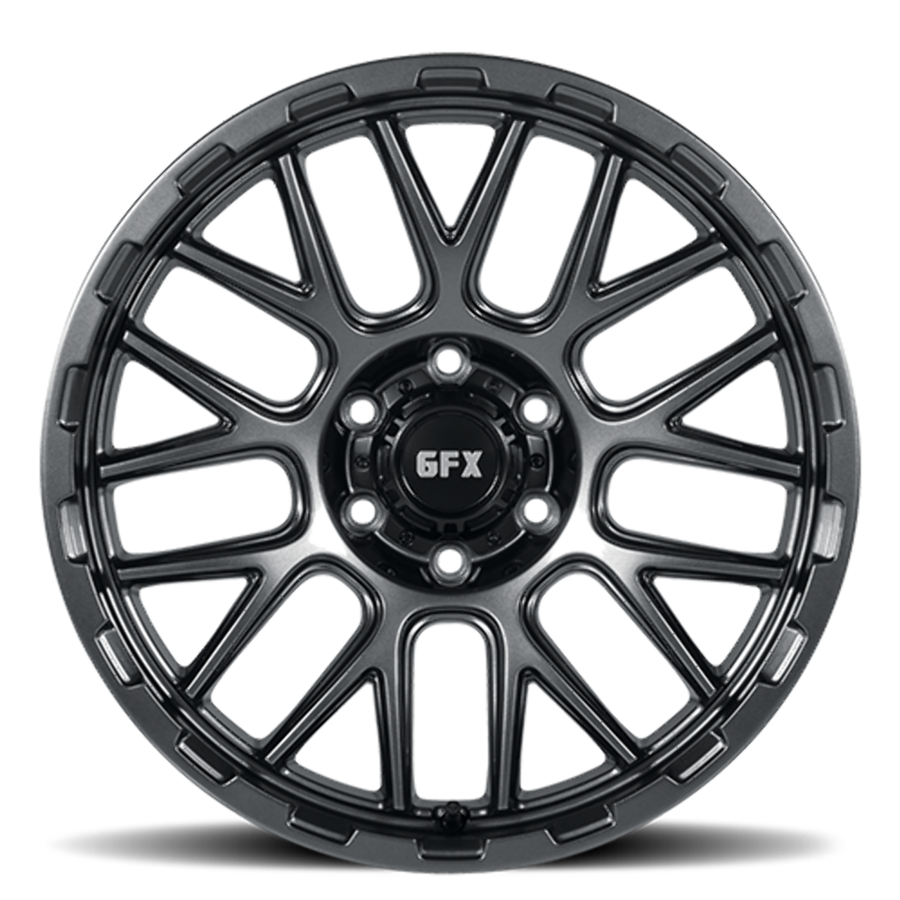17" Voxx G-FX TM7 Matte Gunmetal 17x9 Wheel 6x5.5 Rim 12mm For Chevy GMC Ram