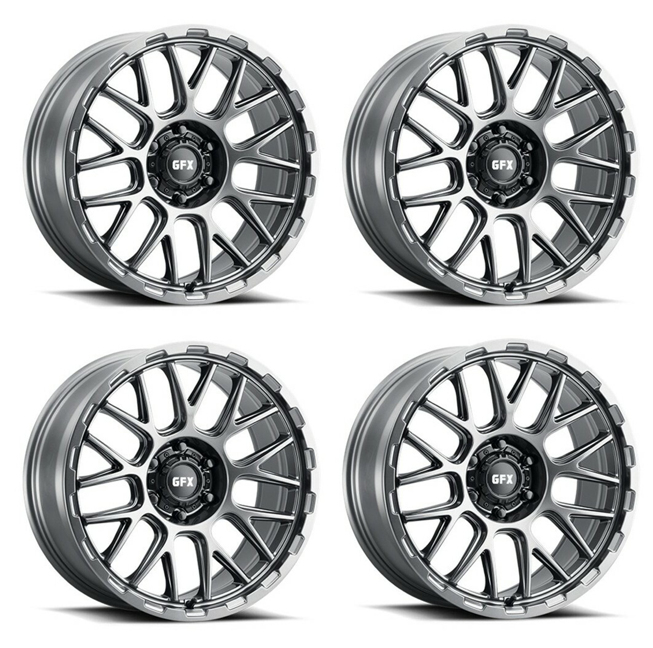 Set 4 18" Voxx G-FX TM7 Matte Gunmetal 18x9 Wheels 6x135  12mm Rims For Lincoln