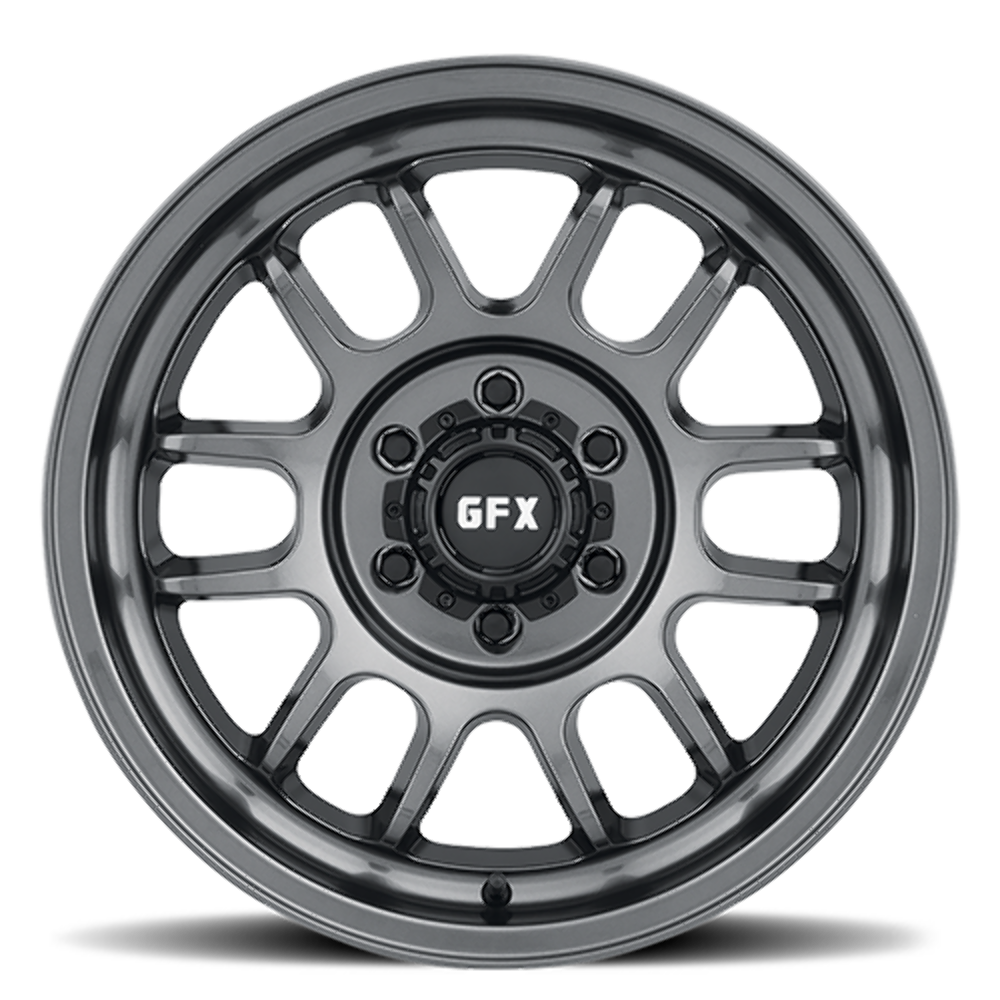 18" Voxx G-FX TR28 Gloss Gun Metal 18x9 Wheel 5x5 5x5.5 0mm Rim For Jeep Ford
