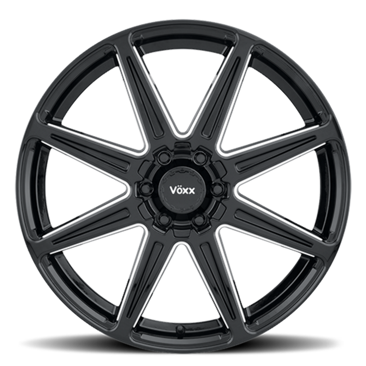 Set 4 20" Voxx Rocca Gloss Black Milled 20x8.5 Wheels 5x5 5x5.5 35mm Rims