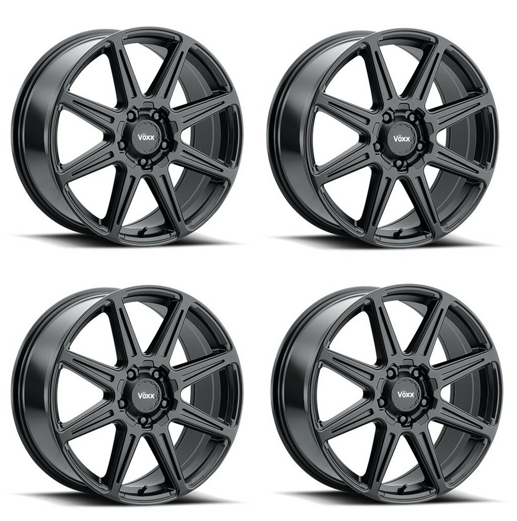 Set 4 18" Voxx Rocca Matte Black 18x8.5 Wheel 6x120 6x5.5 35mm Rim For Chevy GMC