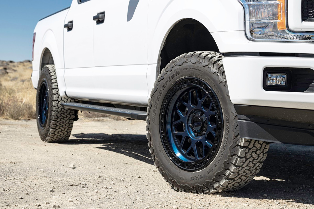 20" KMC KM549 GRS 20x9 6x5.5 Midnight Blue With Gloss Black Lip Wheel 18mm Rim