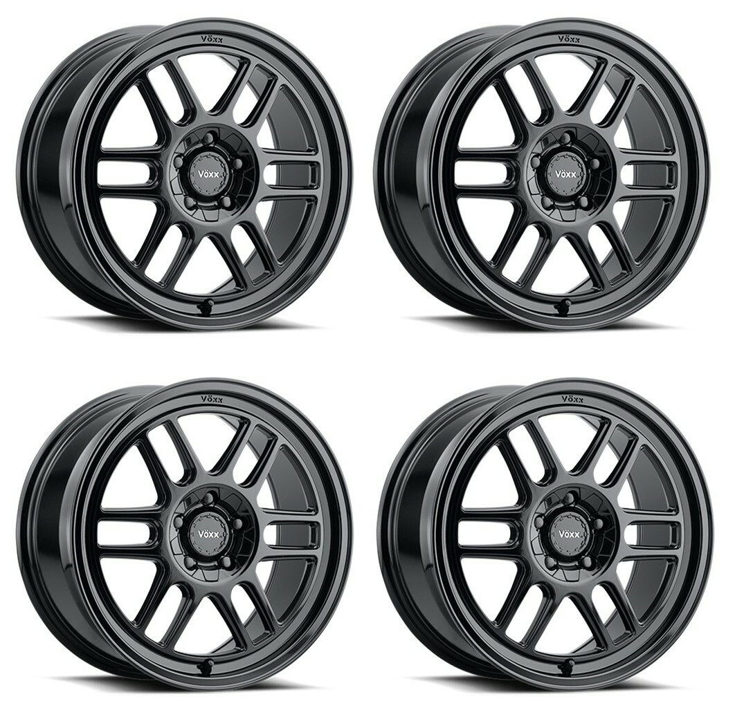Set 4 18" Voxx Noto Gloss Black 18x8.5 Wheels 5x4.25 5x4.5 40mm Rims 5 Lug