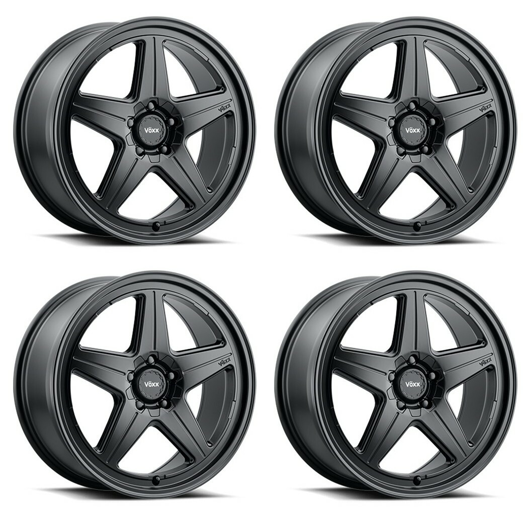 Set 4 19" Voxx Nesso Matte Black 19x8.5 Wheels 5x4.25 5x4.5 40mm Rims