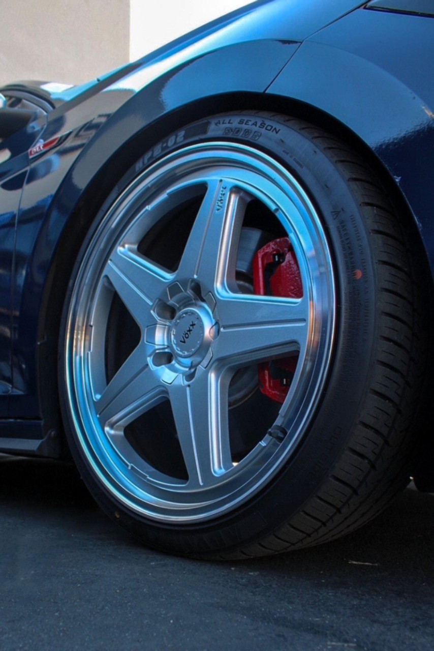 18" Voxx Nesso Silver w/ Machined Lip 18x8.5 Wheel 5x4.25 5x4.5 40mm Rim