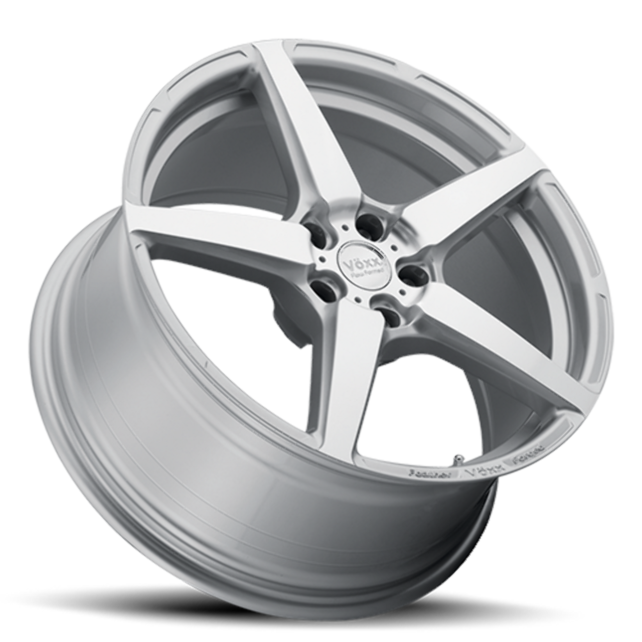 19" Voxx Modena Silver Machined Face 19x9.5 Wheel 5x112  35mm Rim