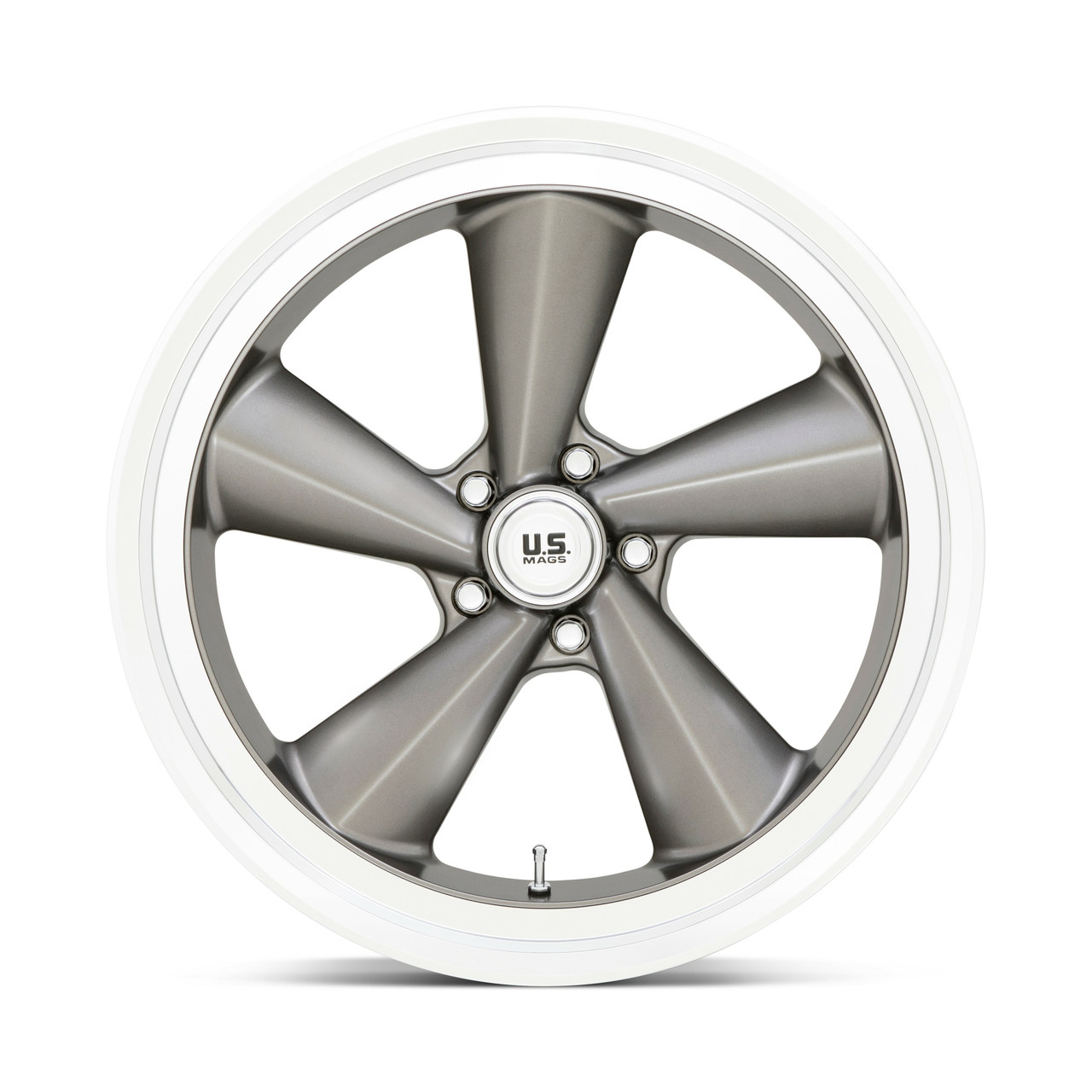 US Mag 1PC U137 TS 22x9 5x5.0 Anthracite With Diamond Cut Lip Wheel 22" 15mm Rim