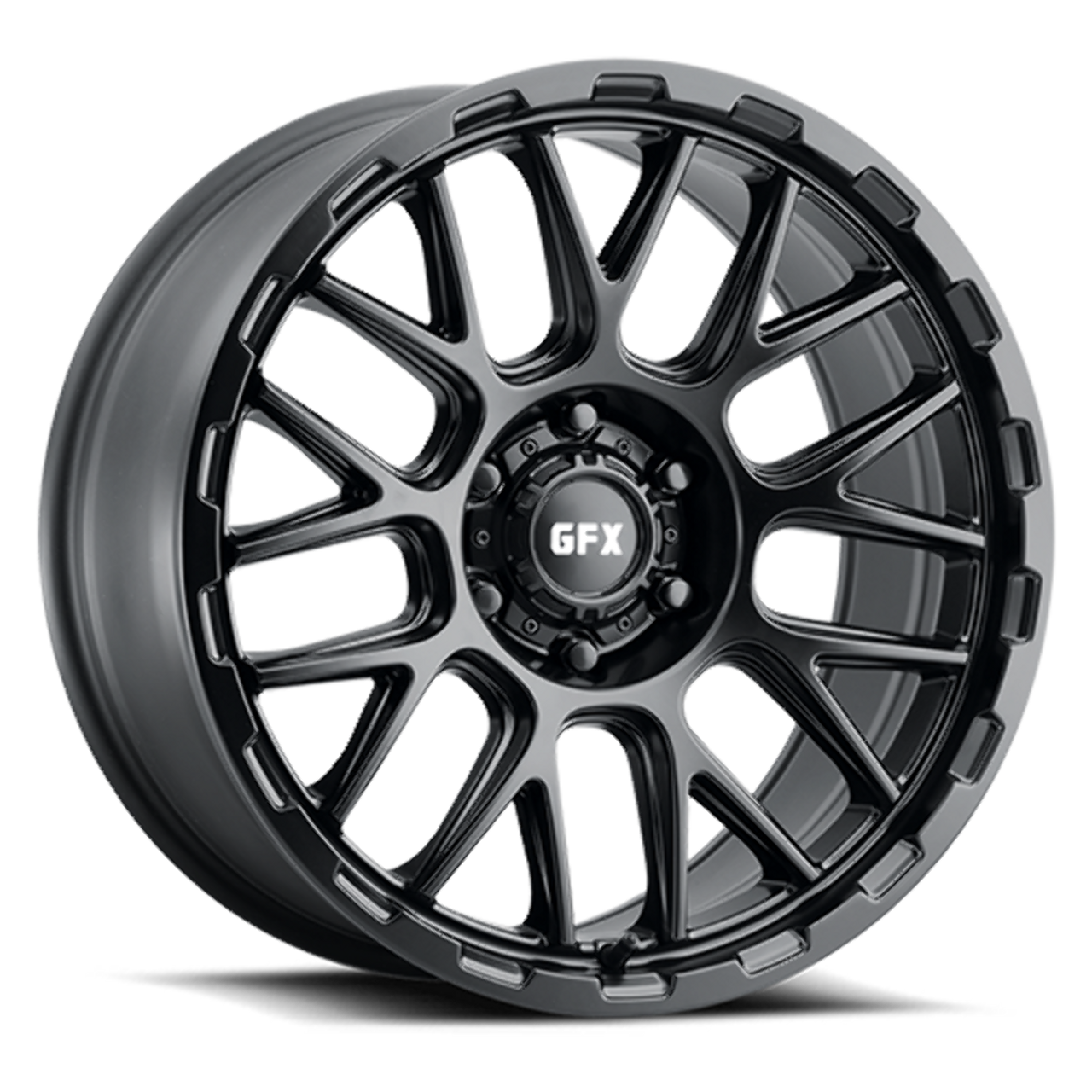 17" Voxx G-FX TM7 Matte Black 17x9 Wheel 6x5.5 12mm Rim For Chevy GMC Ram
