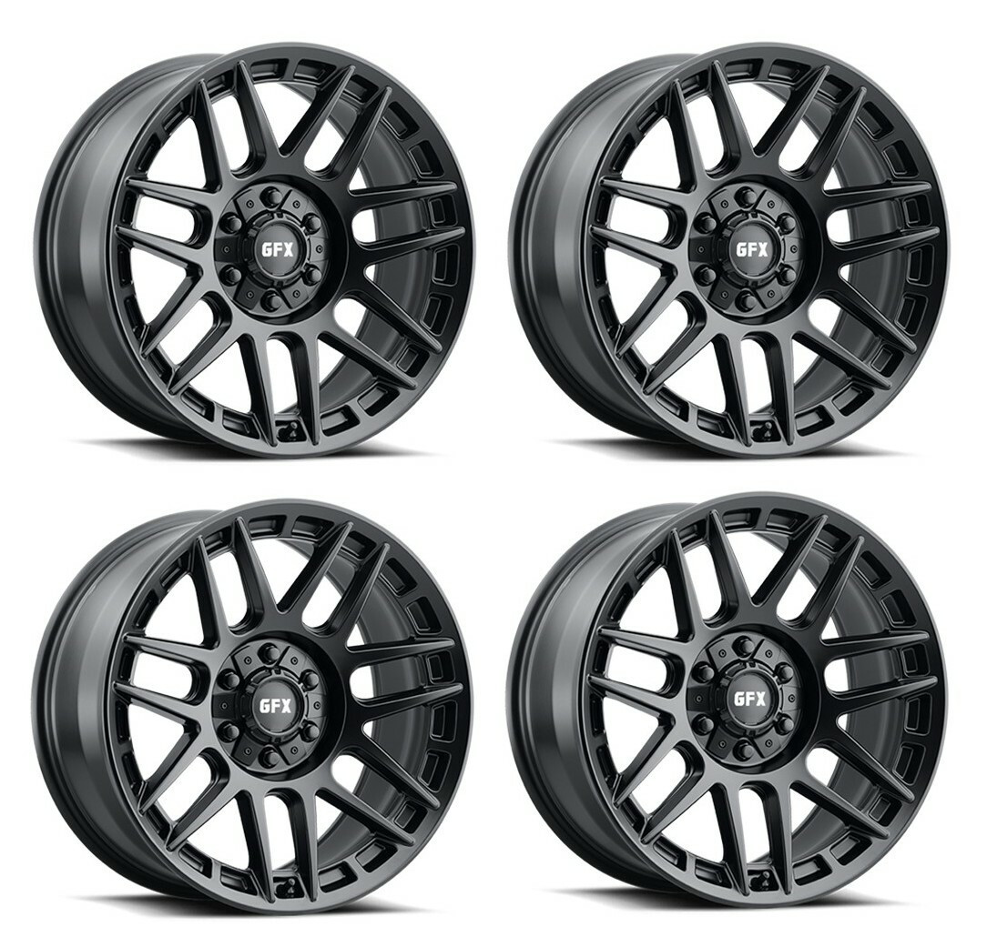 Set 4 18" Voxx G-FX TM8 Matte Black 18x9 Wheels 5x5 5x5.5 0mm Rims