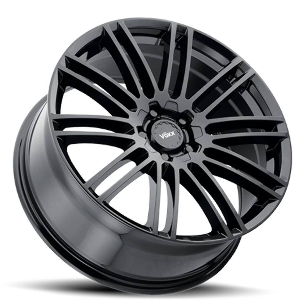 18" Voxx Porto Gloss Black 18x8 Wheel 5x110 5x115 40mm Rim