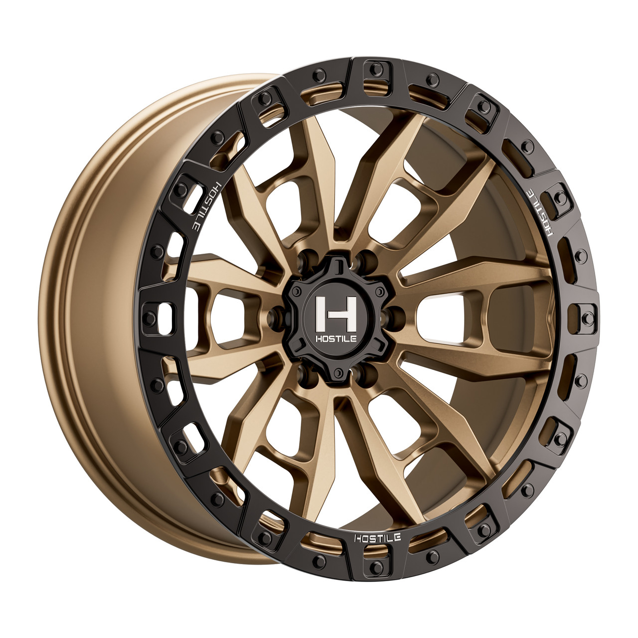 Set 4 17" Hostile Crandon Bronze 17x9 Wheels 6x5.5 0mm For Chevy GMC Ram Rims
