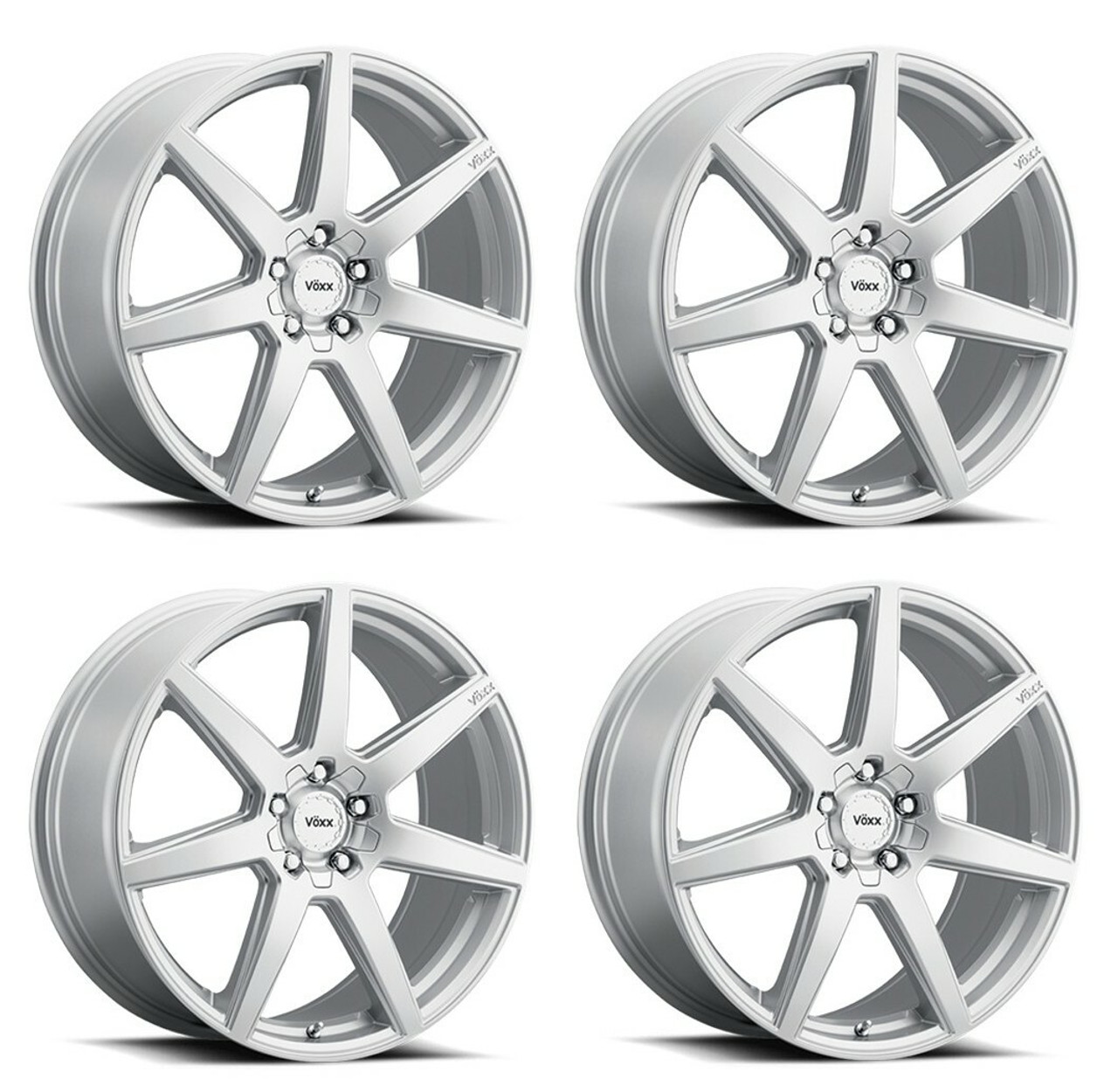 Set 4 20" Voxx Desso Silver 20x8.5 Wheels 5x112 5x120 32mm Rims