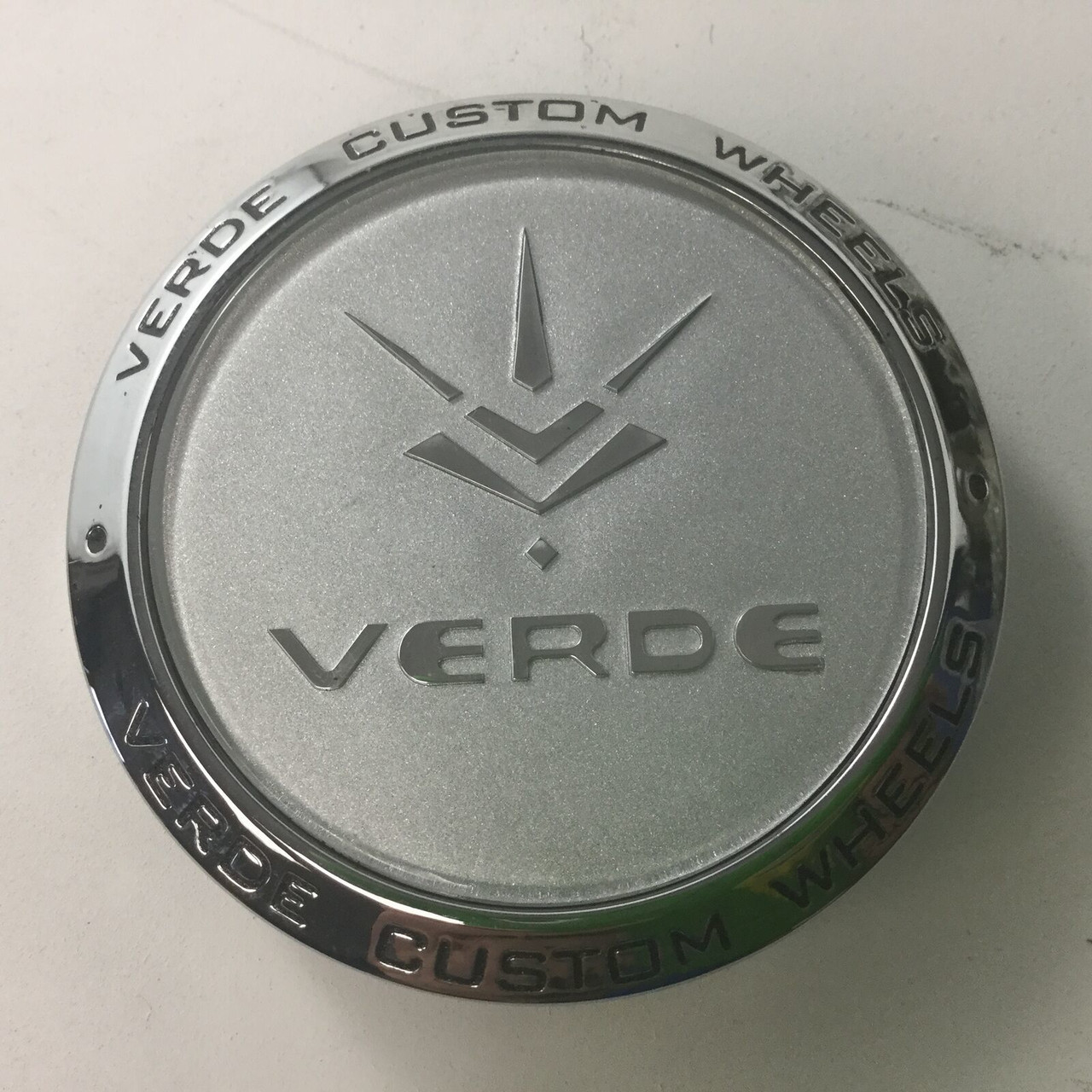 Verde V39 Parallax Custom Wheels Chrome Center Cap Snap In 3" C053-1 White Logo