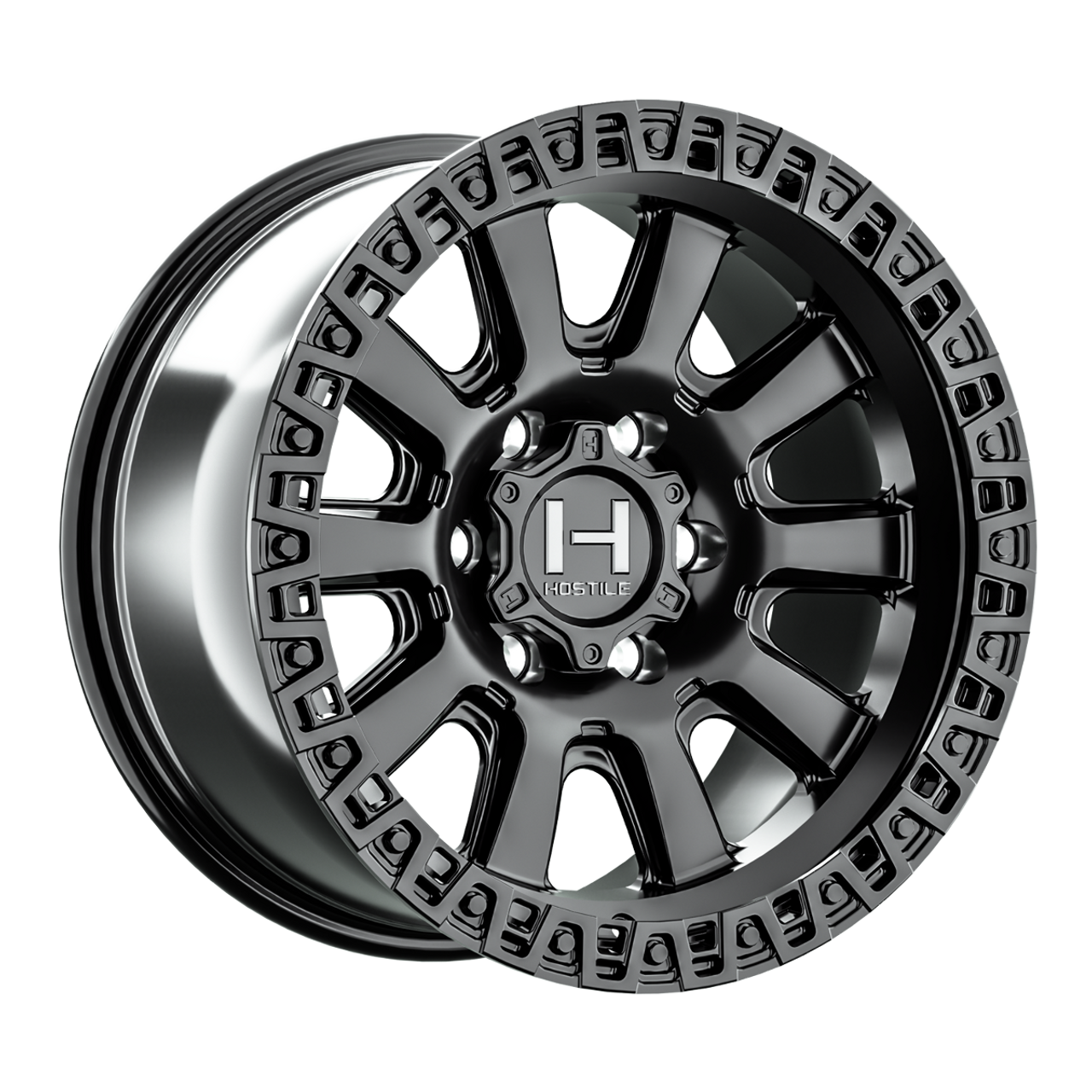 Set 4 20" Hostile H138 Crawler Asphalt 20x9 Wheels 6x5.5 1mm Truck Suv Rims