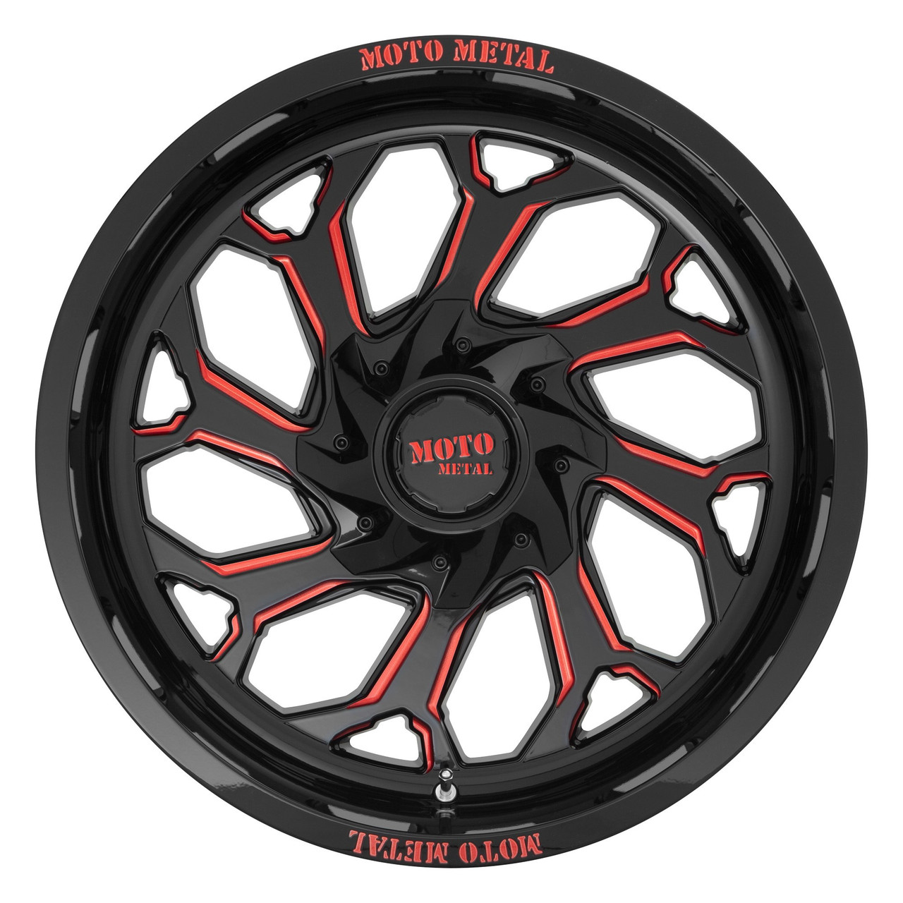 Moto Metal MO999 20x10 6x135 6x5.5 Gloss Black Milled Red Tint Wheel 20" -18mm