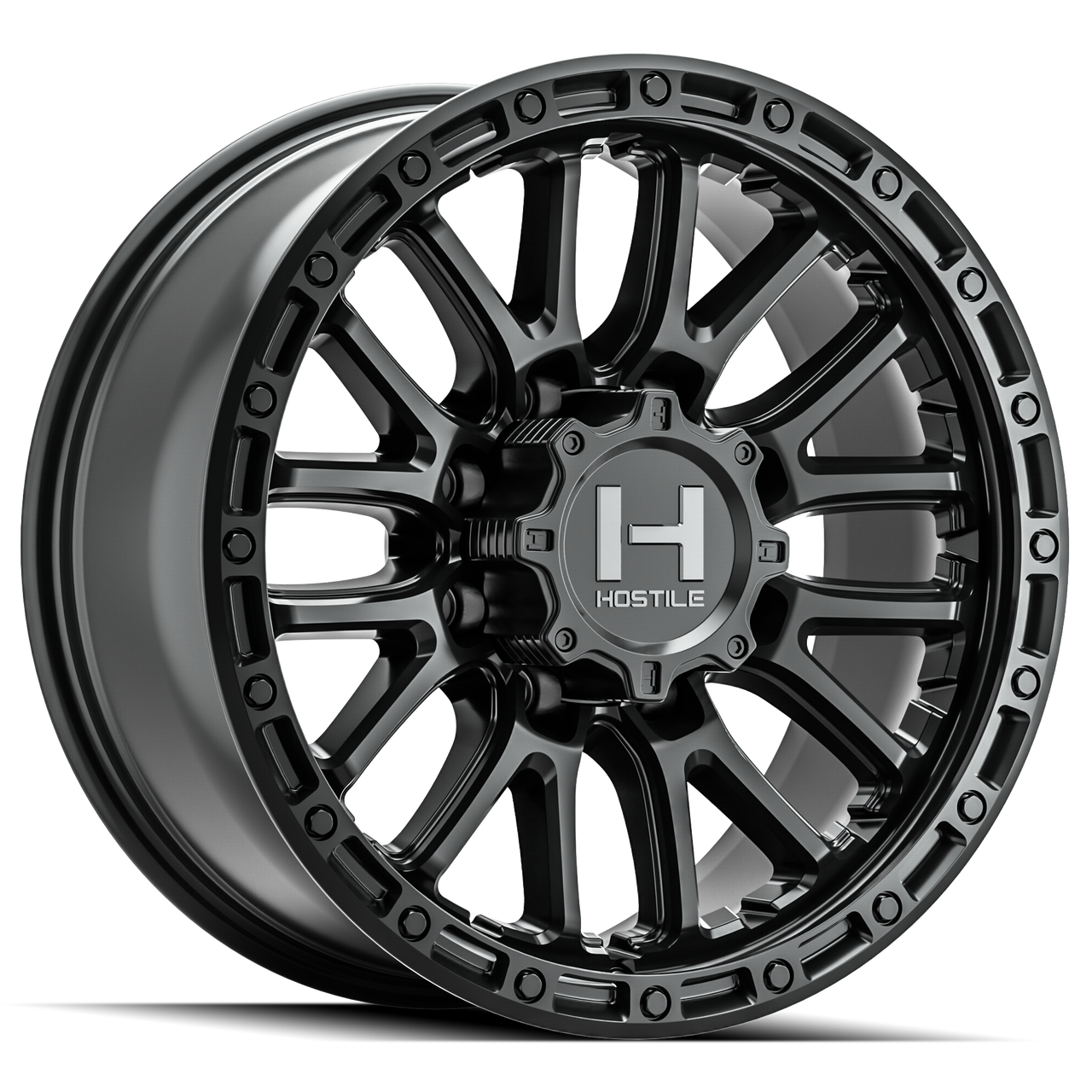 Set 4 20" Hostile H135 Ridgecrest Asphalt 20x9 Wheels 6x5.5 1mm Truck Suv Rims