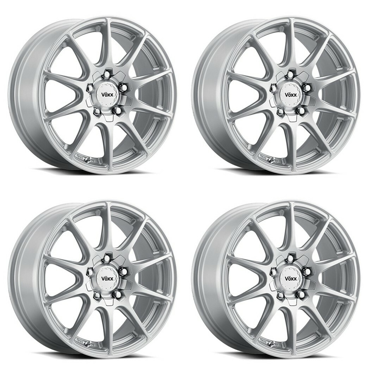 Set 4 16" Voxx Cotto Silver 16x7 Wheels 5x100 5x4.5 40mm Rims