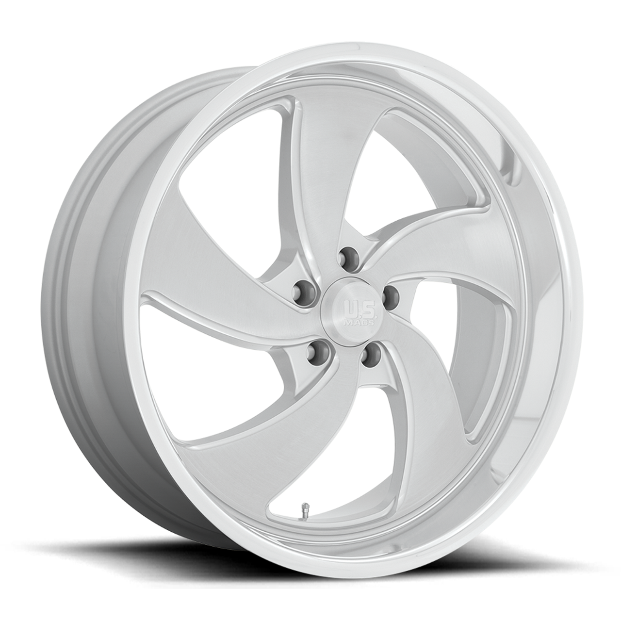 24" US Mag U134 Desperado 24x10 5x5 Silver Brushed Milled Left Wheel 5mm