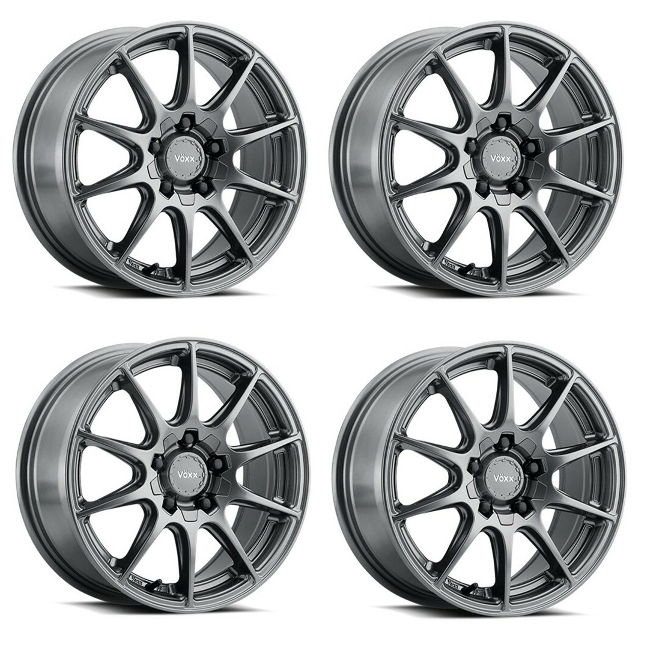 Set 4 17" Voxx Cotto Gun Metal 17x7.5 Wheels 5x100 5x4.5 40mm Rims