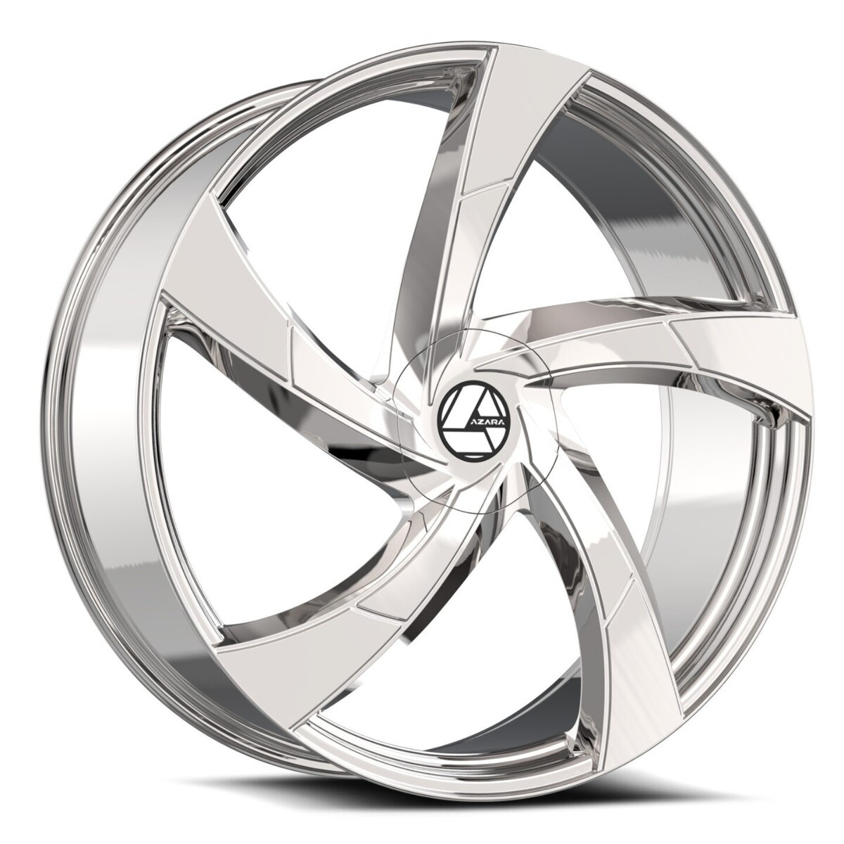 Set 4 22" Azara AZA-524 Nano Chrome 22x8.5 Wheels 5x112 5x4.5 38mm Rims