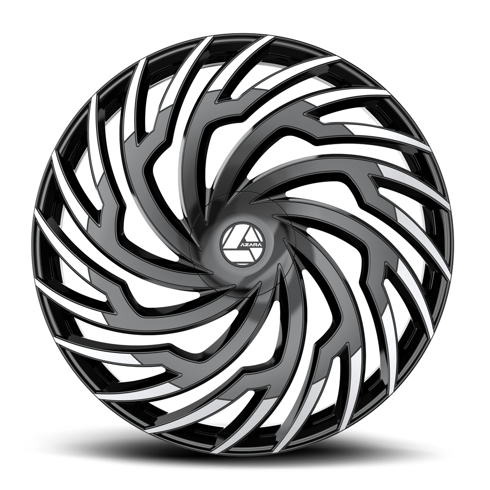 Set 4 22" Azara AZA-524 Gloss Black Machined 22x8.5 Wheels 5x112 5x4.5 38mm Rims
