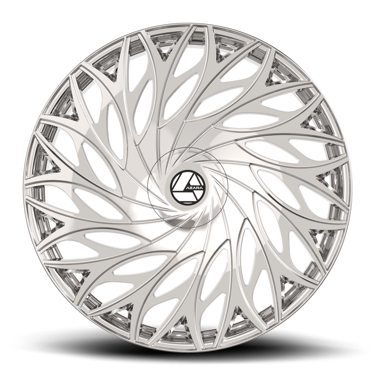 Set 4 24" Azara AZA-525 Nano Chrome 24x9 Wheels 5x115 5x120 15mm Rims