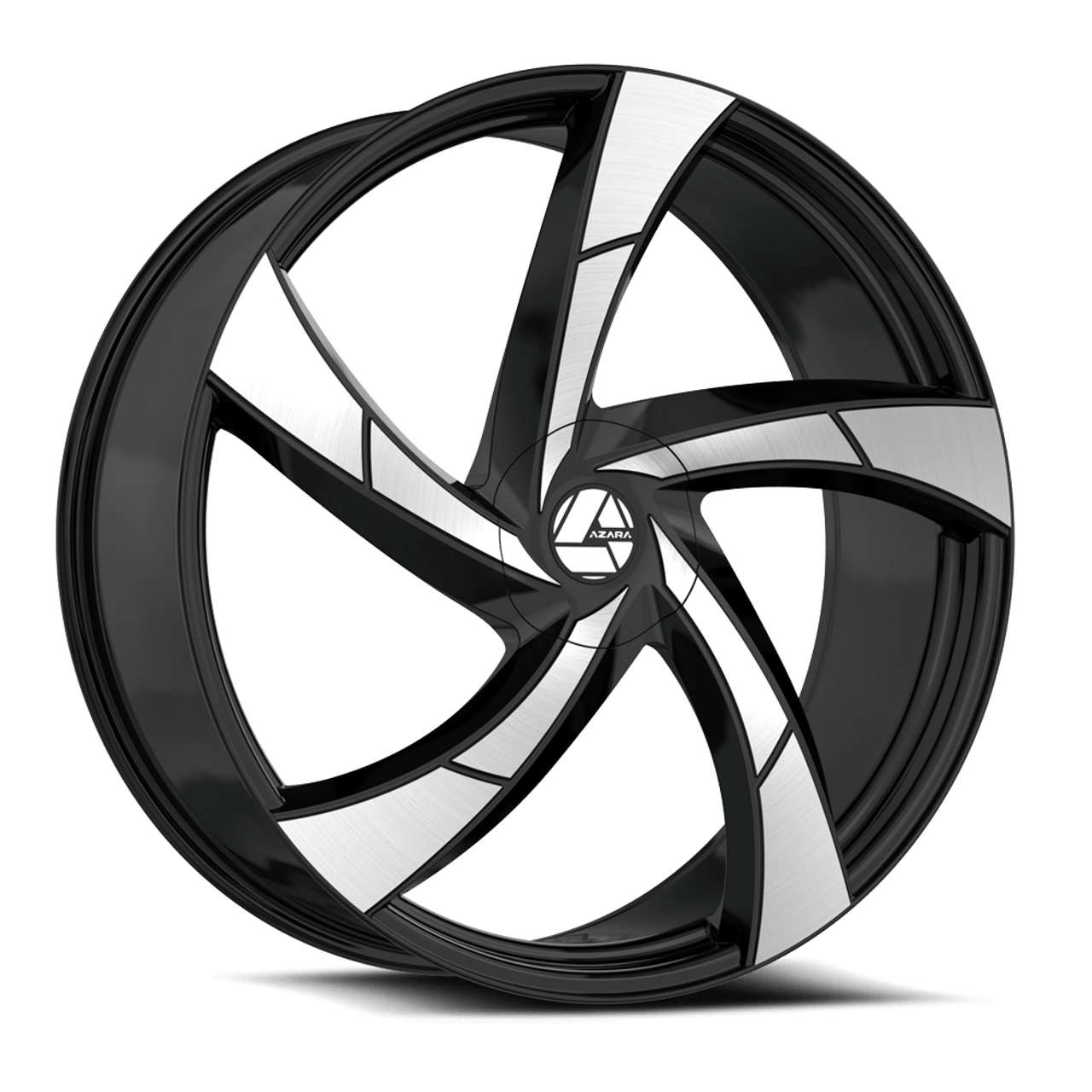 Set 4 18" Azara AZA-524 Gloss Black & Machined 18x8 Wheels 5x4.5 5x120 35mm Rims