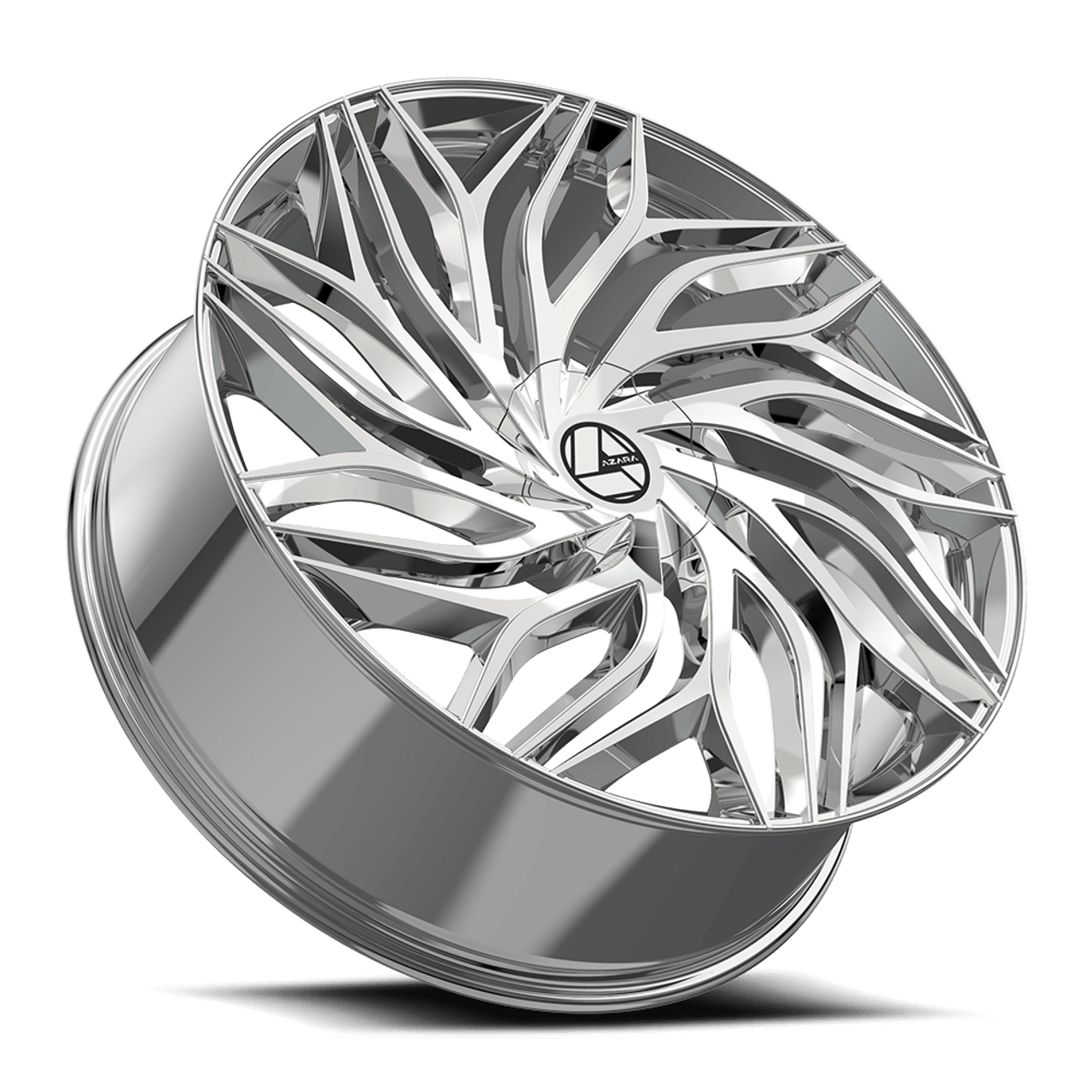 20" Azara AZA-537 Nano Chrome 20x8.5 Wheel 5x112 5x4.5 35mm Rim