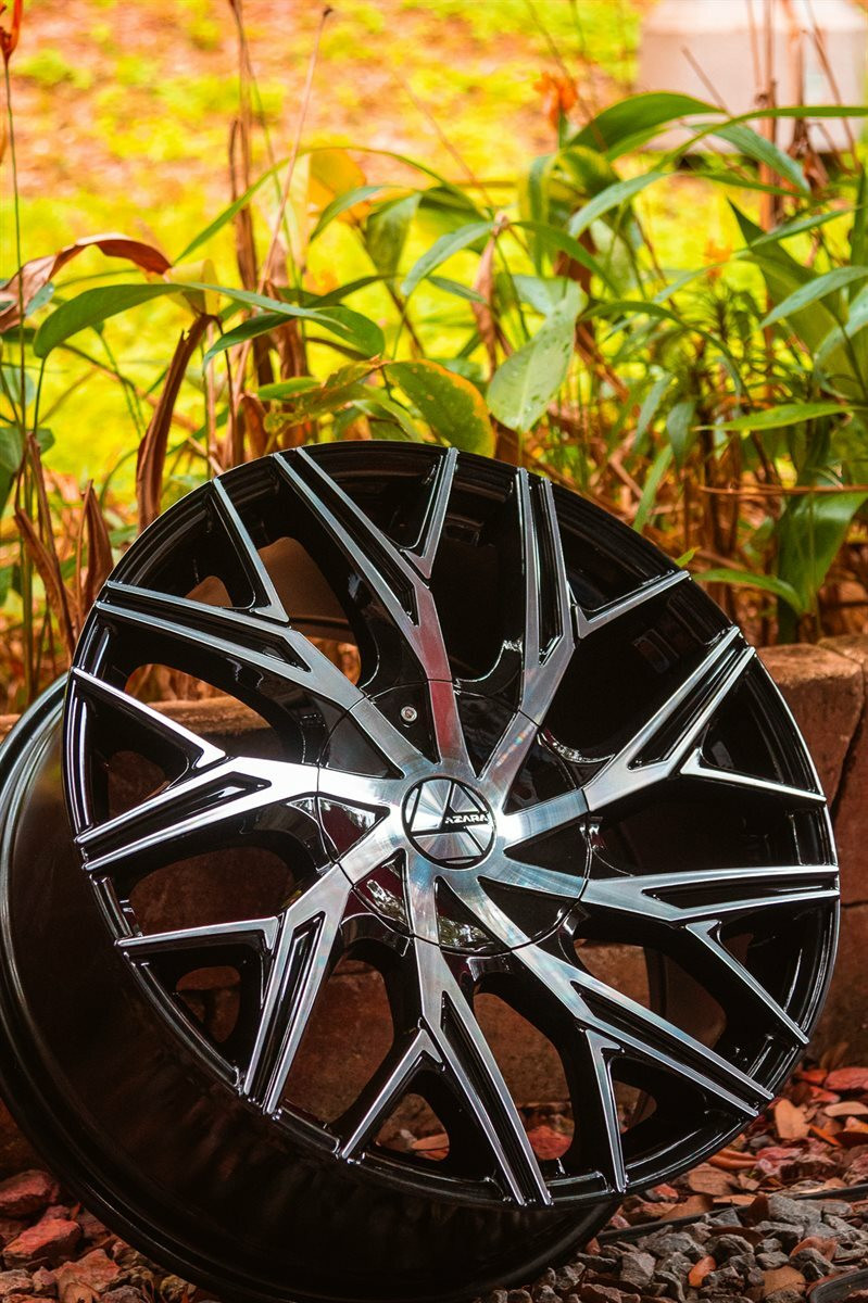 Set 4 20" Azara AZA-527 Gloss Black Machined 20x8.5 Wheels 5x108 5x4.5 35mm Rims