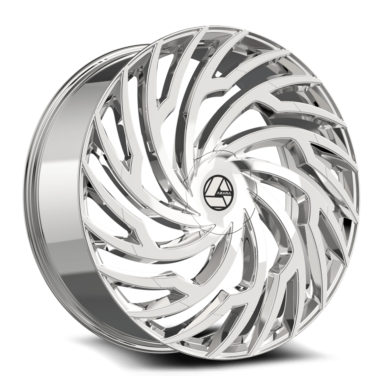 22" Azara AZA-536 Nano Chrome 22x9.5 Wheel 5x115 5x120 15mm Rim