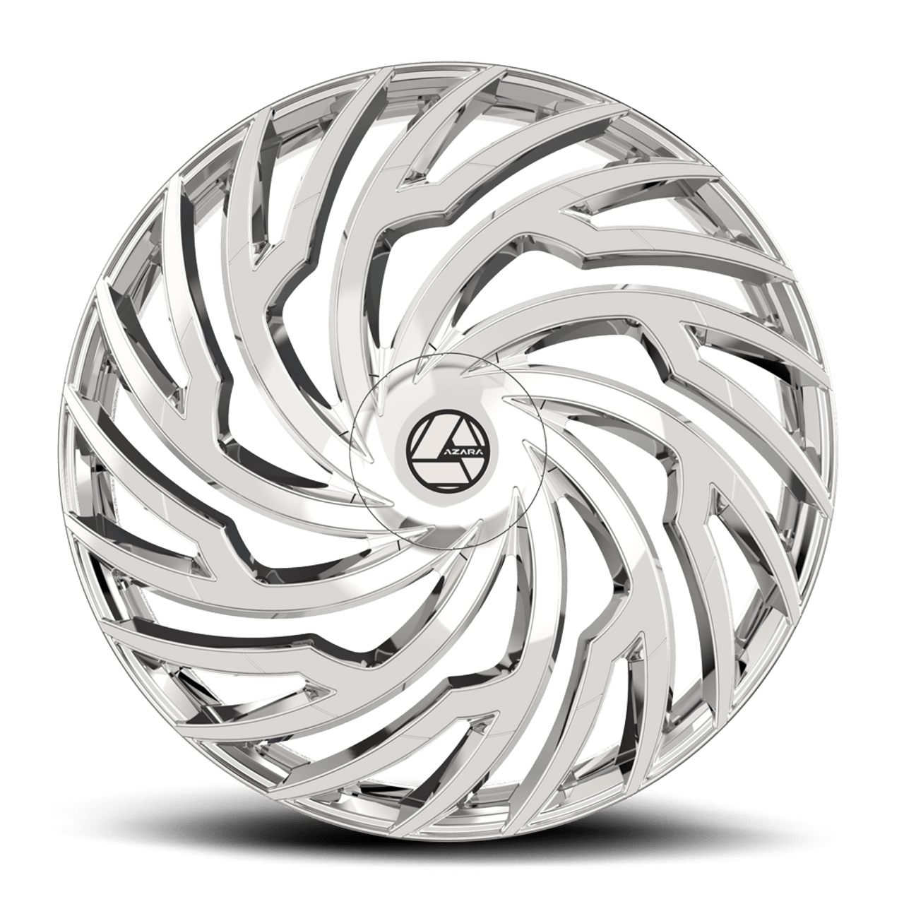 22" Azara AZA-536 Nano Chrome 22x9.5 Wheel 5x115 5x120 15mm Rim