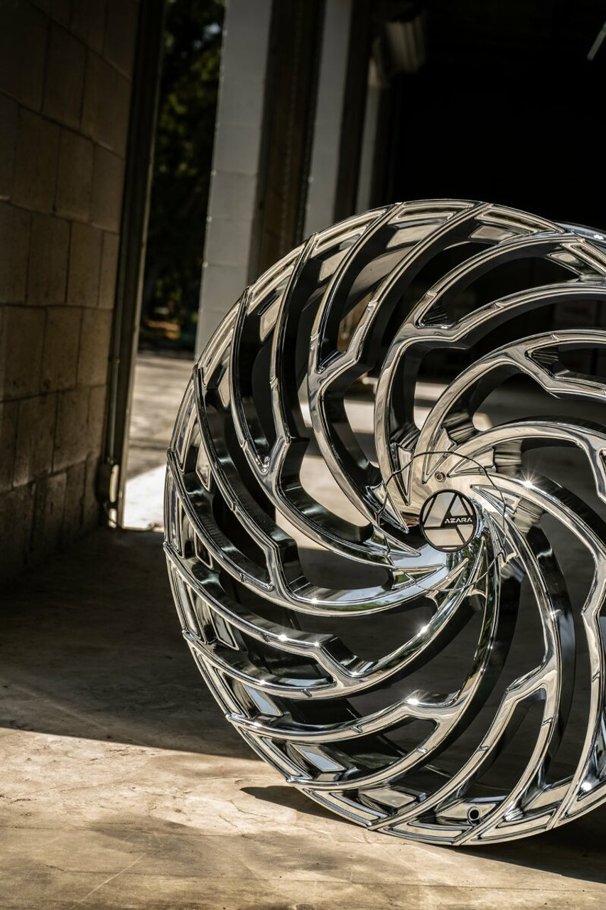 22" Azara AZA-536 Nano Chrome 22x9.5 Wheel 5x115 5x120 15mm Rim