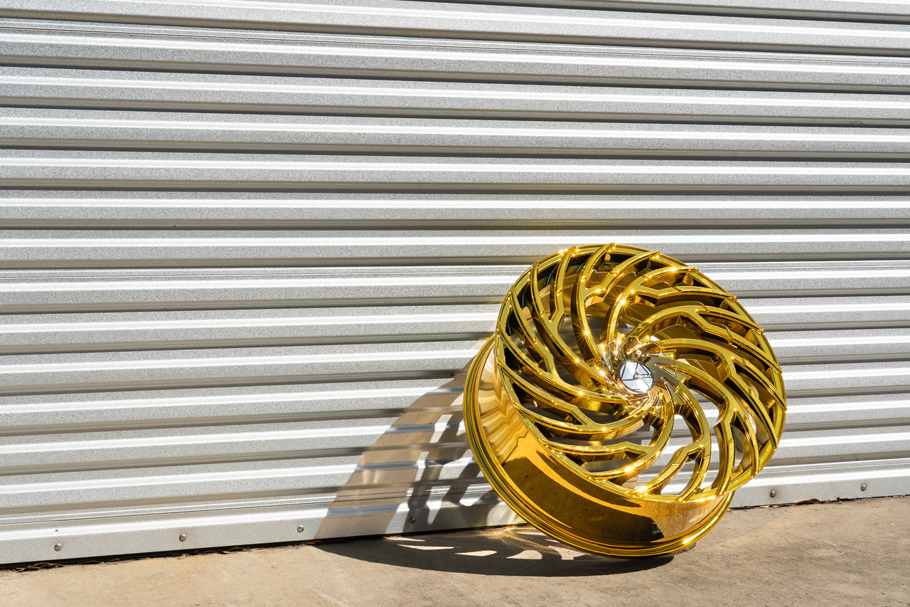 24" Azara AZA-536 Nano Gold 24x9 Wheel 5x115 5x120 15mm Rim