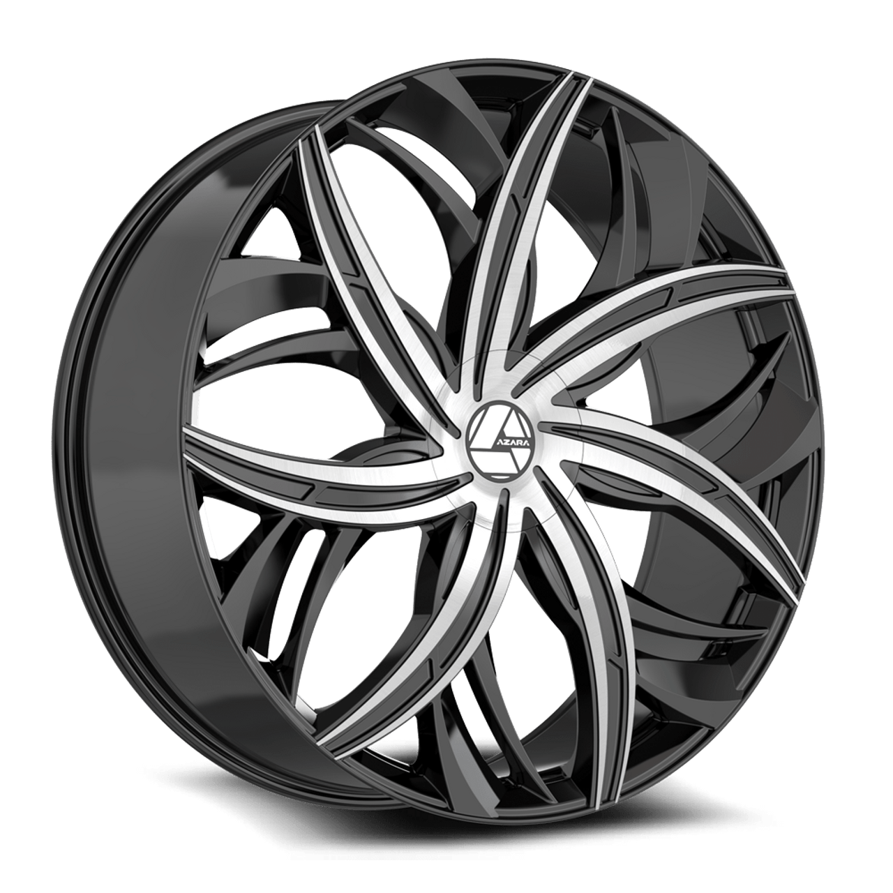 18" Azara AZA-541 Gloss Black & Machined 18x8 Wheel 5x112 5x4.5 35mm Rim