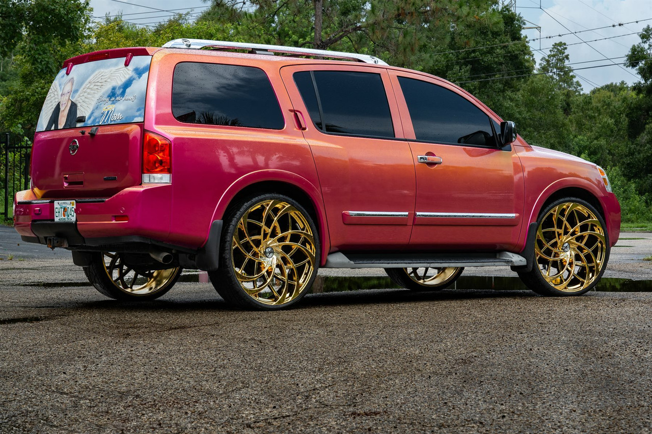 24" Azara AZA-540 Nano Gold 24x9 Wheel 5x115 5x120 15mm Rim