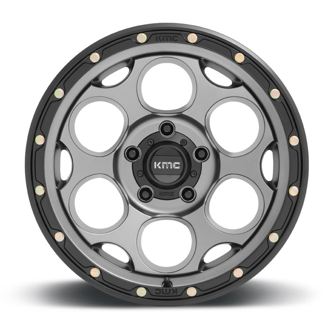 KMC KM541 Dirty Harry 18x8.5 5x5.0 Satin Gray With Black Lip Wheel 18" 18mm Rim