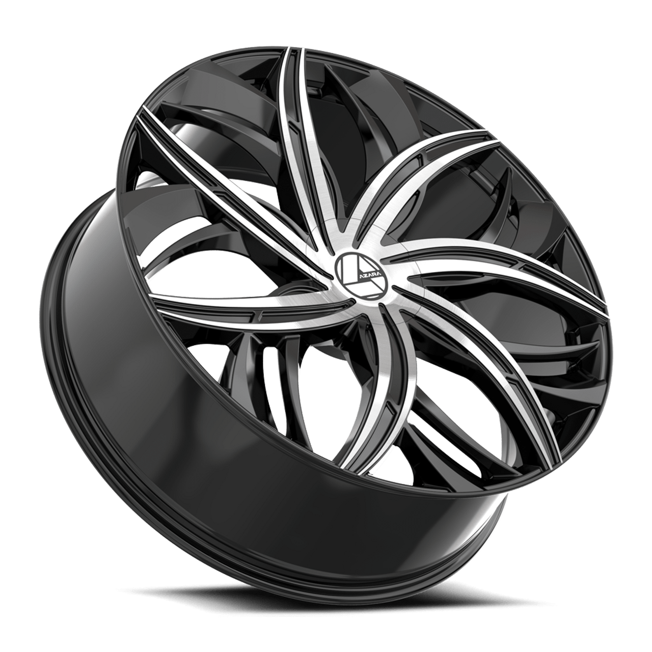 18" Azara AZA-541 Gloss Black & Machined 18x8 Wheel 5x4.5 5x120 35mm Rim