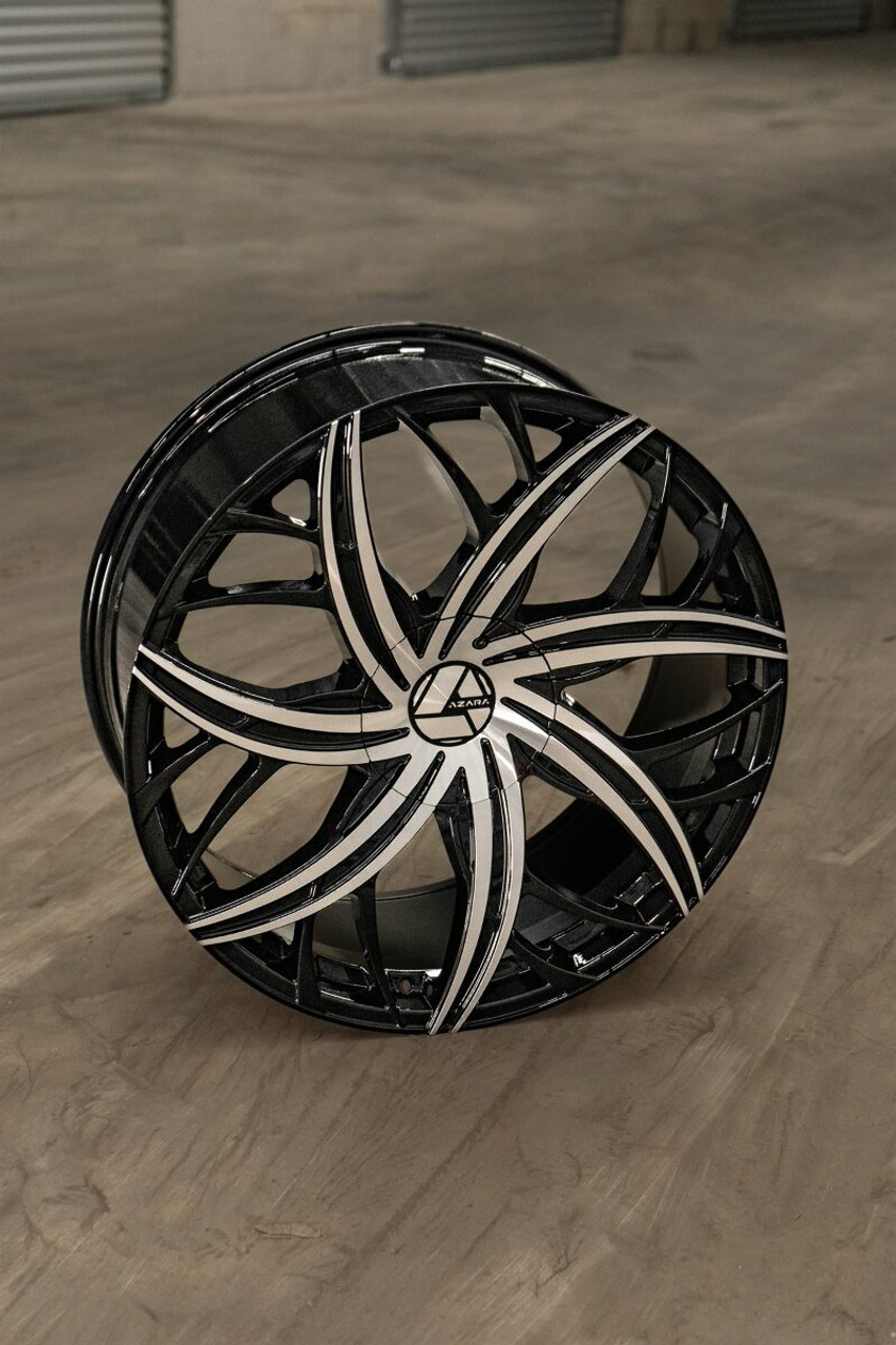 18" Azara AZA-541 Gloss Black & Machined 18x8 Wheel 5x4.5 5x120 35mm Rim