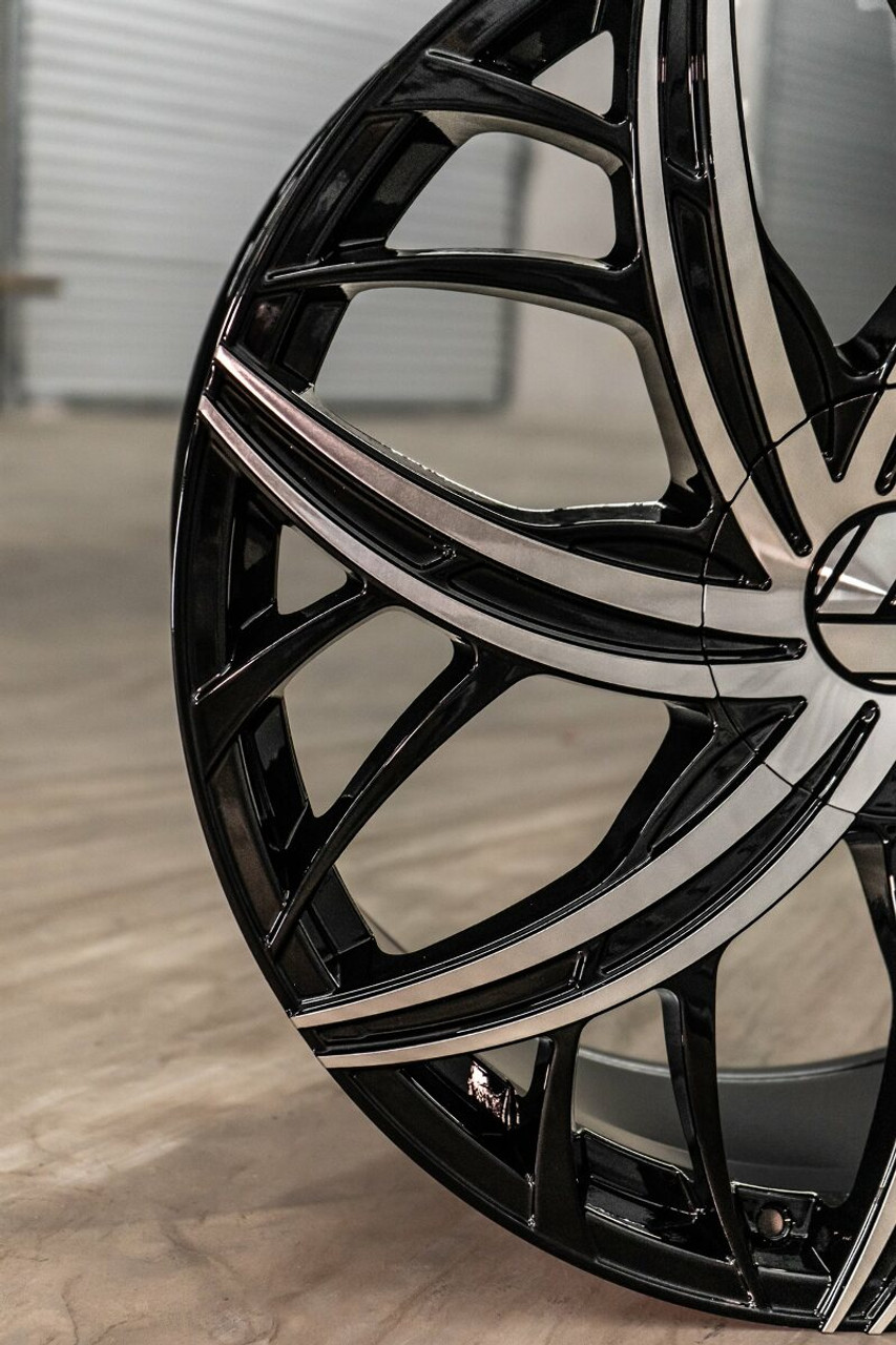 18" Azara AZA-541 Gloss Black & Machined 18x8 Wheel 5x4.5 5x120 35mm Rim