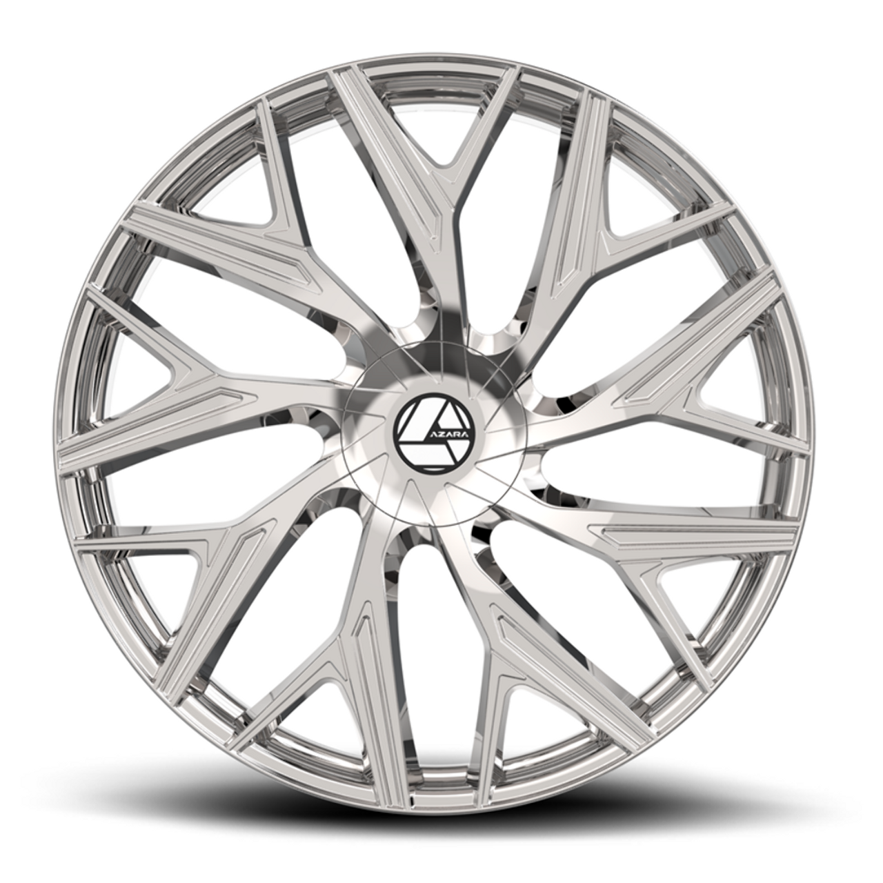 22" Azara AZA-527 Nano Chrome 22x9.5 Wheel 5x115 5x120 15mm Rim
