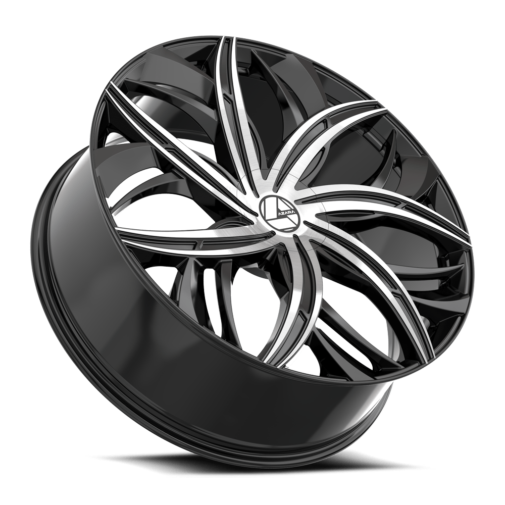 Set 4 22" Azara AZA-541 Gloss Black Machined 22x8.5 Wheels 5x4.5 5x120 38mm Rims