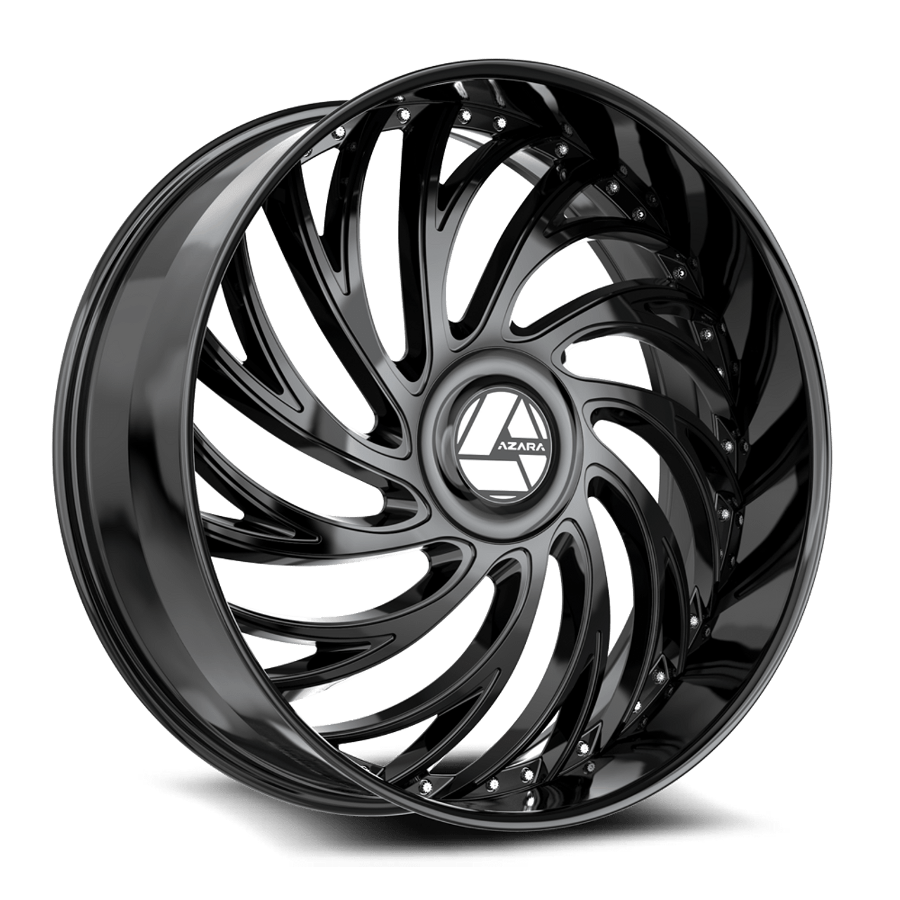 26" Azara AZX-101 Gloss Black 26x9.5 Wheel 6x135 6x5.5 Rim 22mm For Chevy Ford