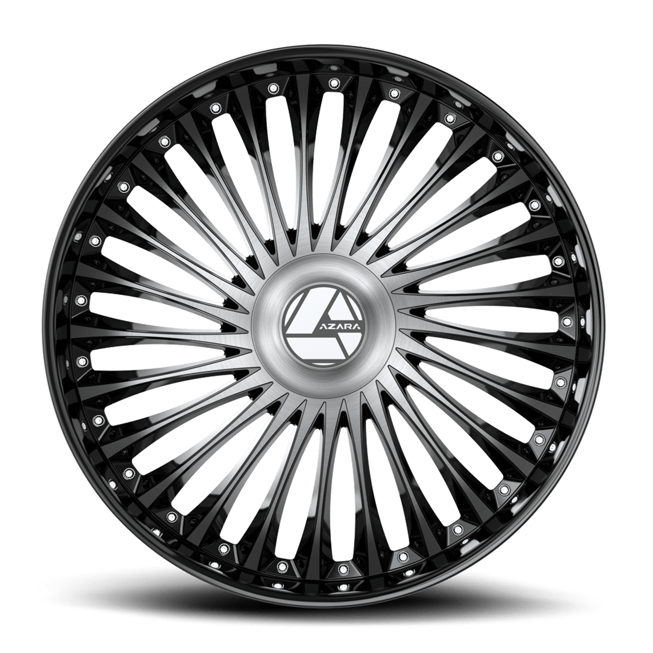 20" Azara AZX-103 Gloss Black & Machined 20x8.5 Wheel 5x4.5 5x120 35mm Rim
