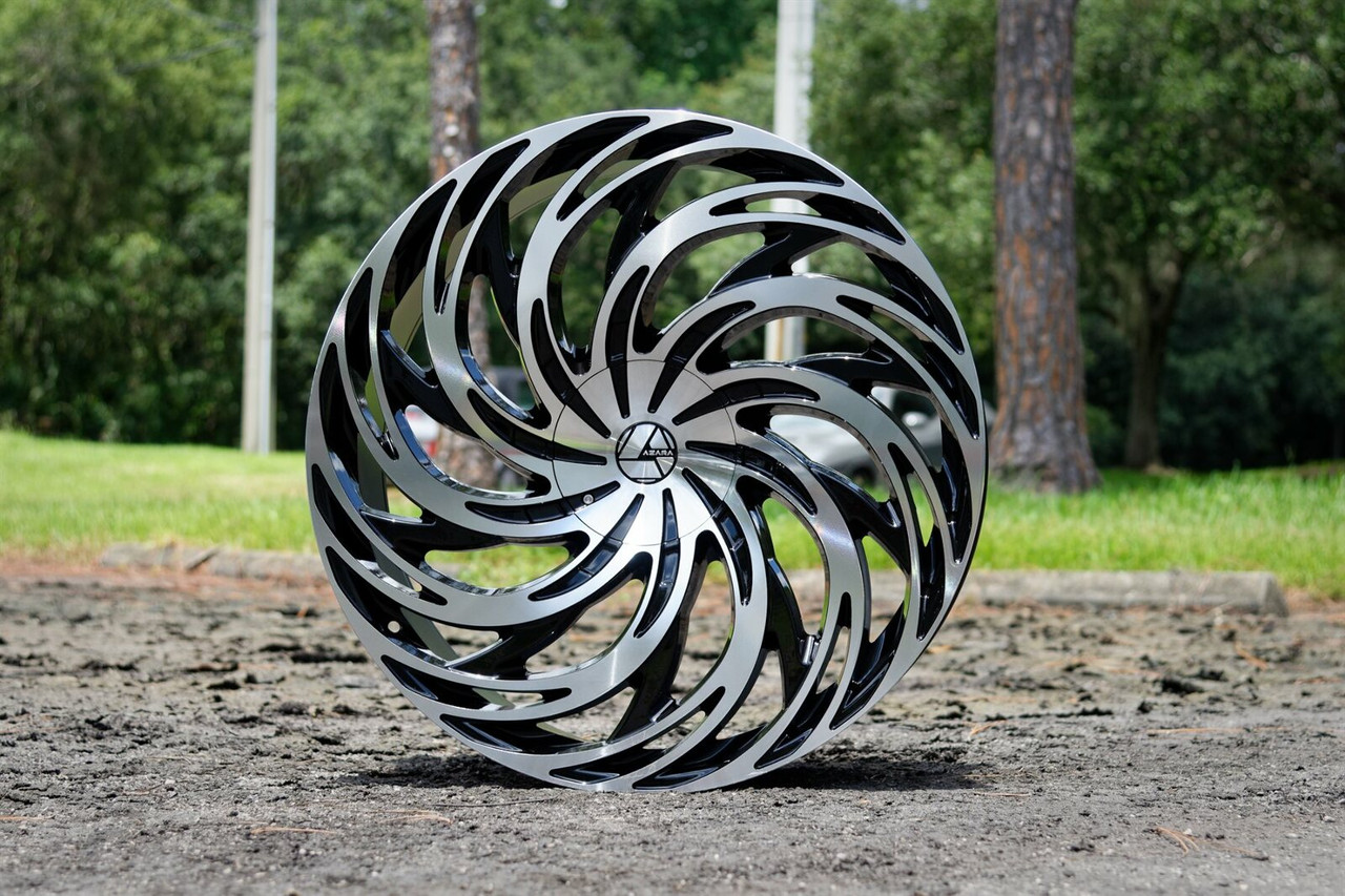 18" Azara AZA-531 Gloss Black & Machined 18x8 Wheel 5x100 5x4.5 35mm Rim