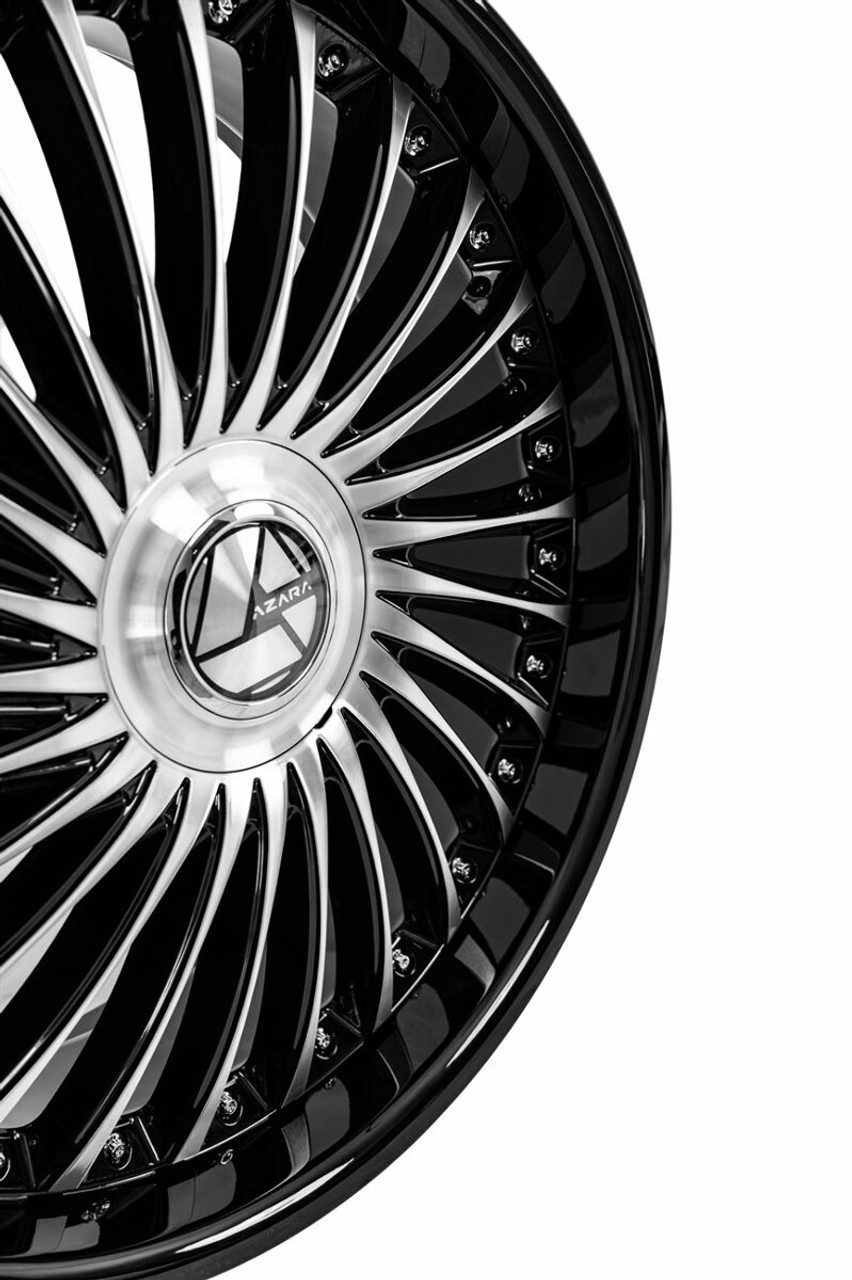 20" Azara AZX-103 Gloss Black & Machined 20x8.5 Wheel 5x112 5x4.5 35mm Rim