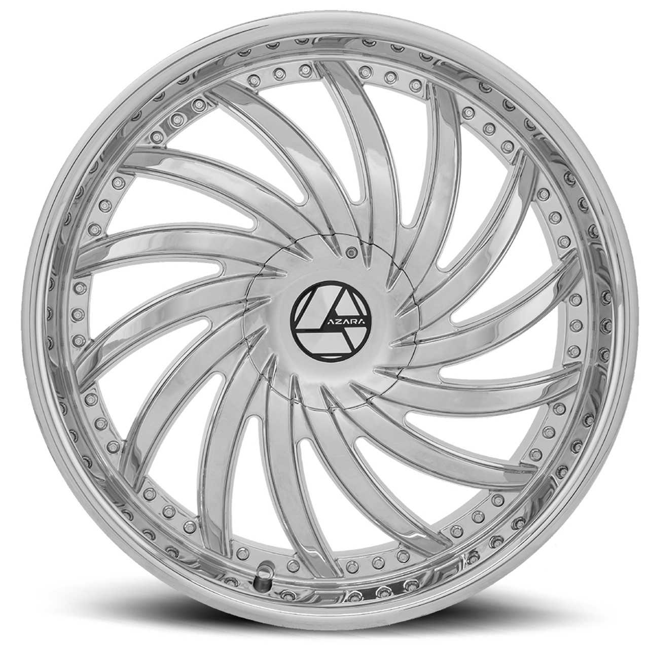 24" Azara AZA-508 Nano Chrome 24x9 Wheel 5x115 5x120 18mm Rim