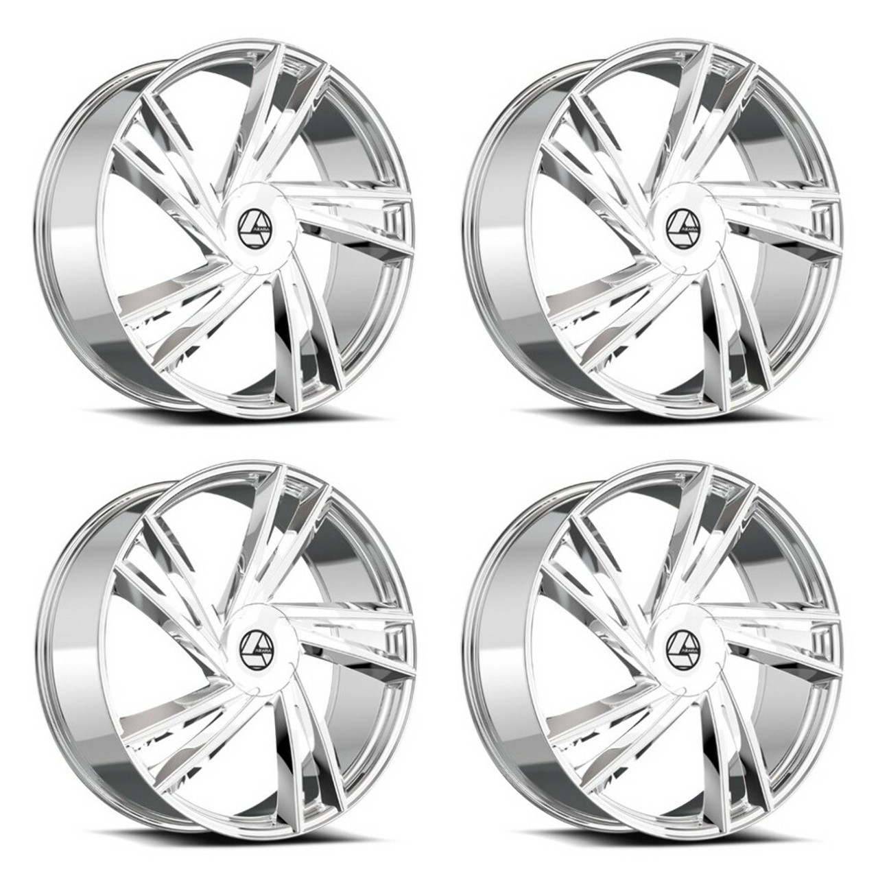 Set 4 20" Azara AZA-529 Nano Chrome 20x8.5 Wheels 5x108 5x4.5 35mm Rims