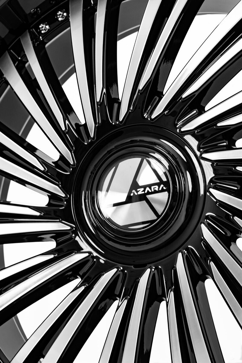 Set 4 18" Azara AZX-102 Gloss Black & Machined 18x8 Wheels 5x112 5x4.5 35mm Rims