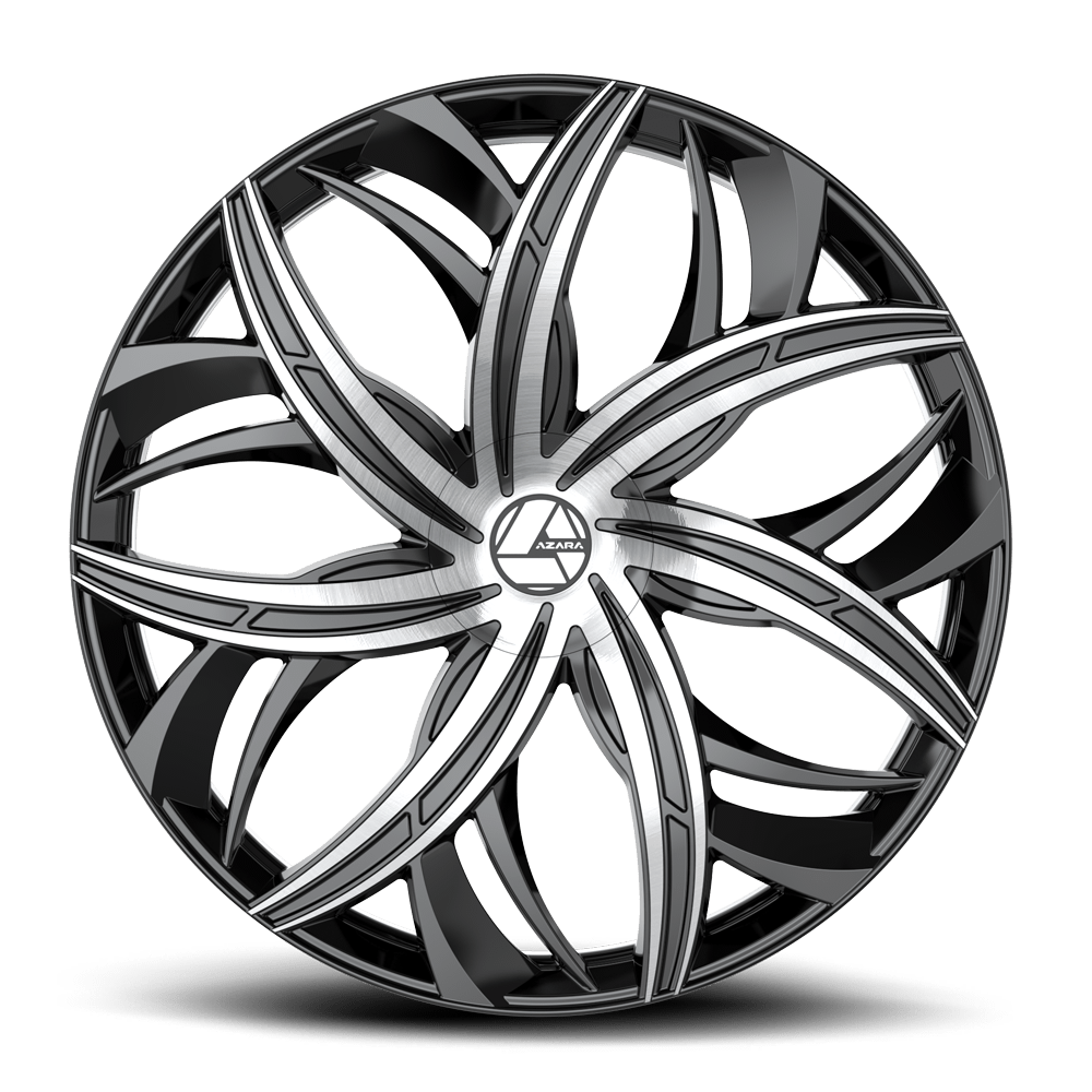 22" Azara AZA-541 Gloss Black & Machined 22x8.5 Wheel 5x4.5 5x120 38mm Rim